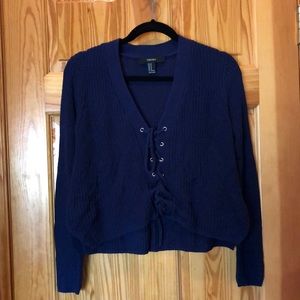 Lace Up, Low Cut Sweater